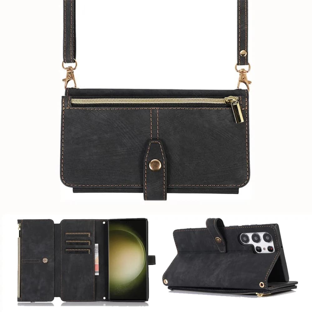 Cards Wallet Crossbody Case for Samsung Galaxy S23 S21 S20 FE S24 S22 Plus + Note 20 Ultra A55 A54 A35 A34 A15 5G A05S A05 Cover