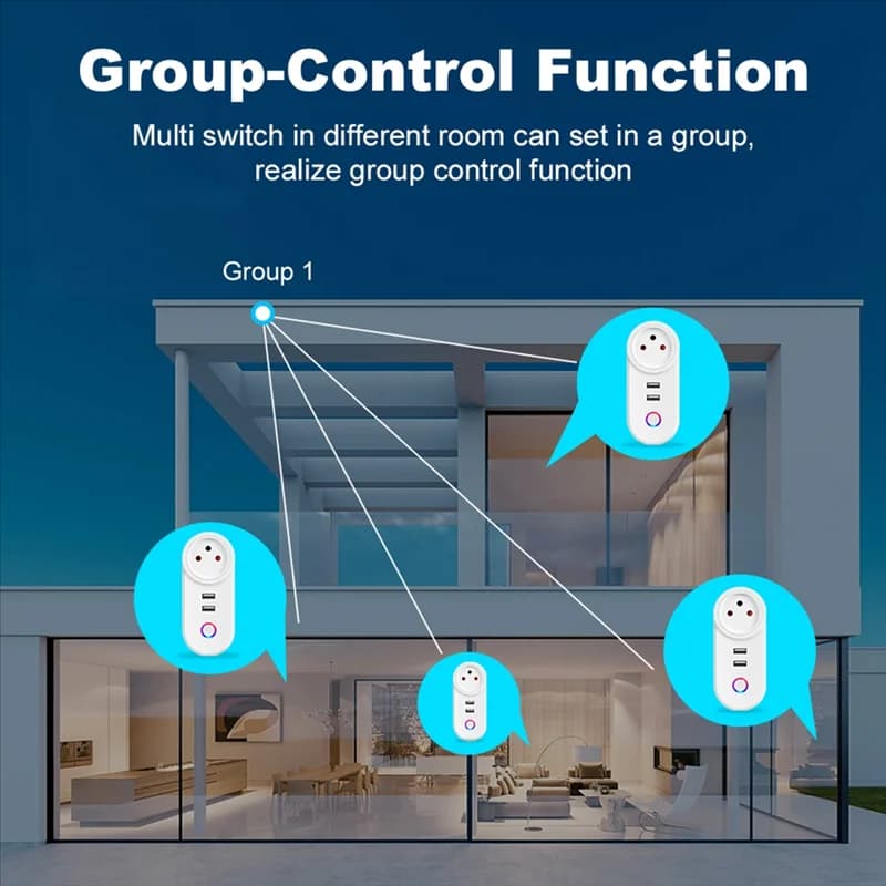 Plug OLIO Israel Tuya Smart Home 16A Wifi Smart Plug Power socket USB charging socket Temporization Voice control for Alexa