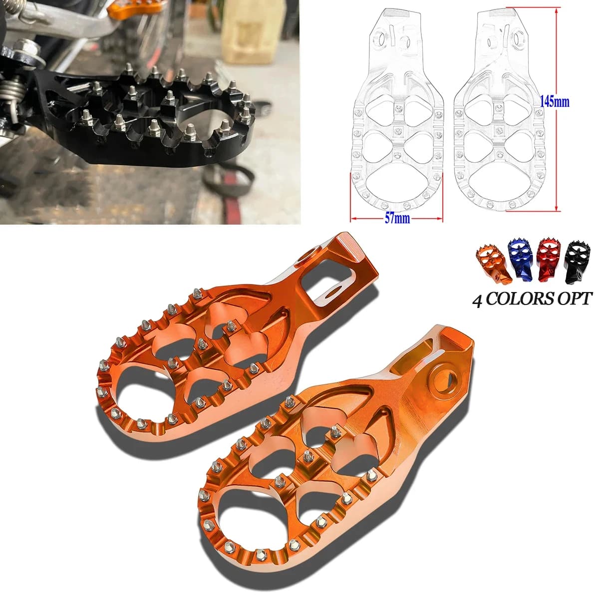 Pedane poggiapiedi CNC per moto KTM EXC EXCF XCW XC SX XCF SXF 125 150 250 300 350 450 500 2023 2024