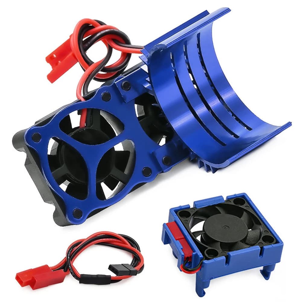 RC VXL-3s ESC Ventola di raffreddamento Motore Doppio set di ventole compatibile Traxxas Slash 4x4 Stampede 4x4 Rustler 4x4 Hoss 4×4 Velineon Dissipatore di calore