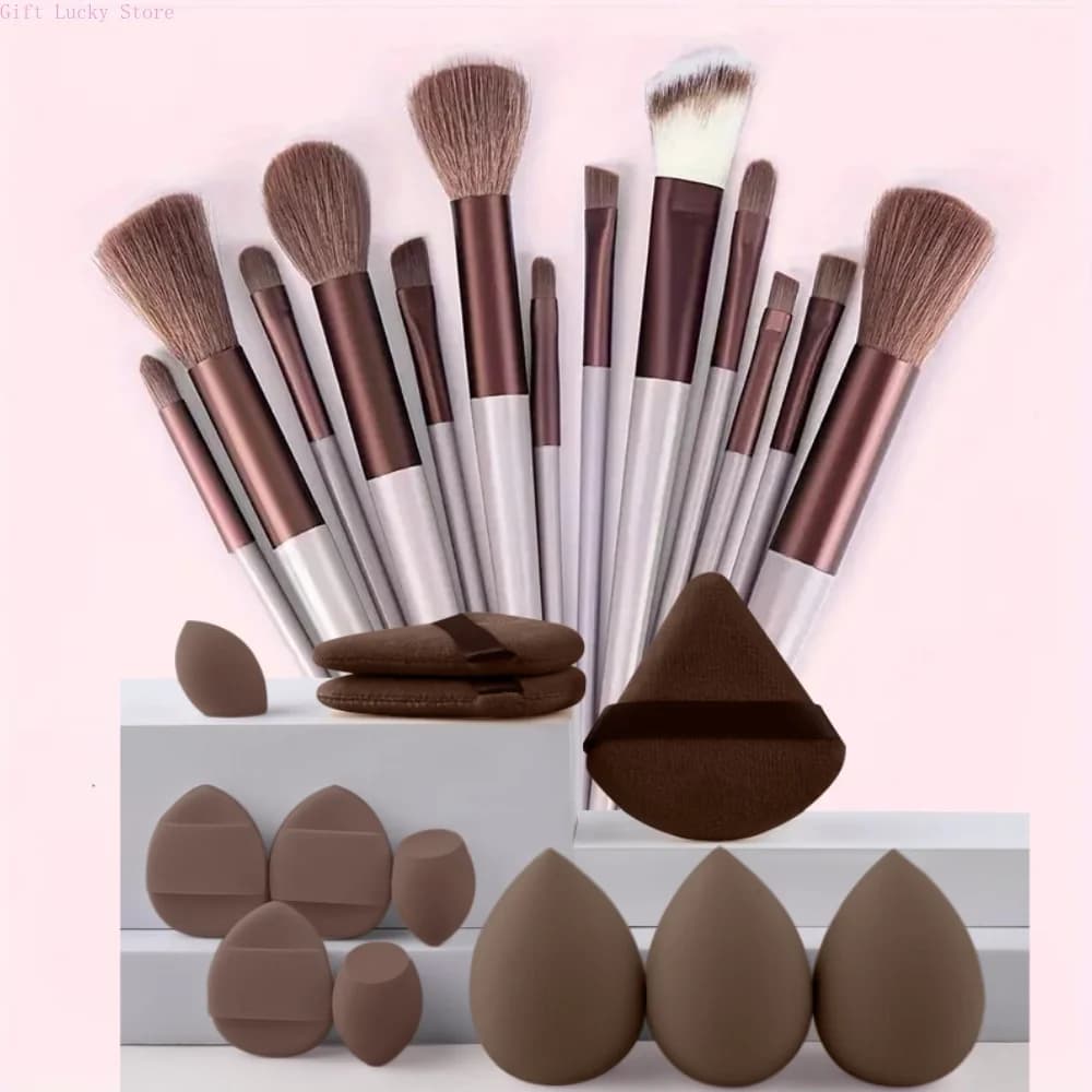 13/25 pezzi set di pennelli per trucco morbido e soffice pennello fondotinta cosmetico fard in polvere ombretto strumento di bellezza con kit soffio di spugna per trucco