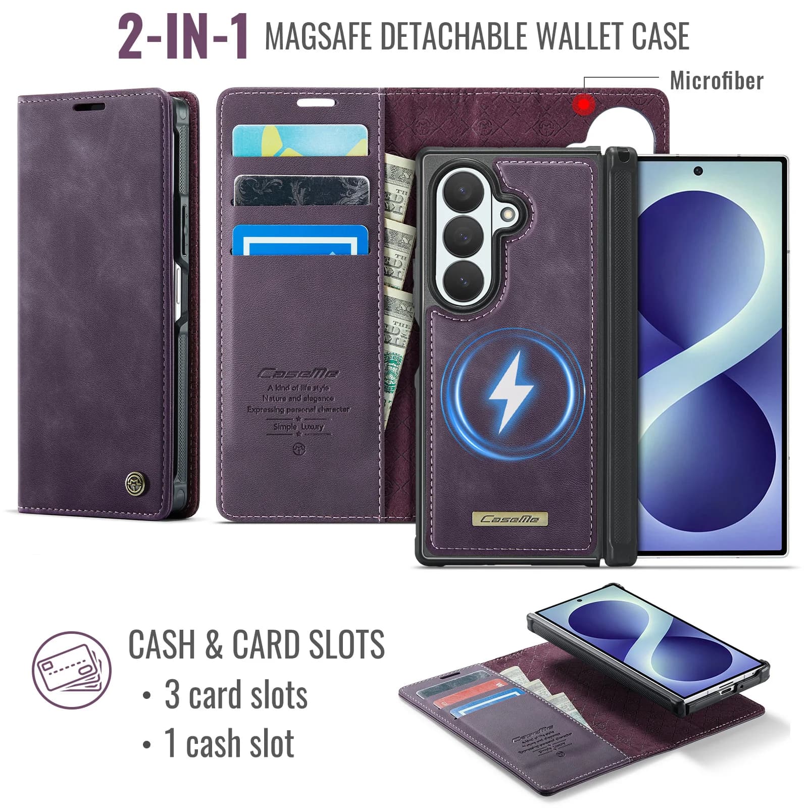 2-in-1 detachable magnetic wallet phone case For Samsung Z Fold 8 Ultra Z Fold 8 RFID shielded leather flip cover bracket cover