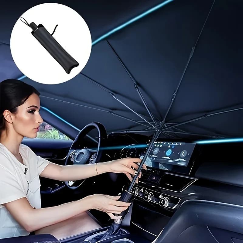 Retractable Car Sunshade - Front Windshield Parasol with Sunscreen Heat Insulation for Cars