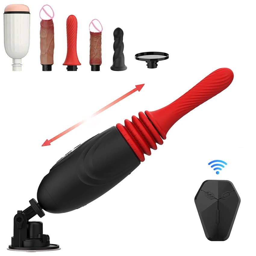 Automatic Telescopic Vibrator Replaceable Dildo Gun Machine Clitoris Massager Masturbator Gun Machine Masturbation Sex Toy Women