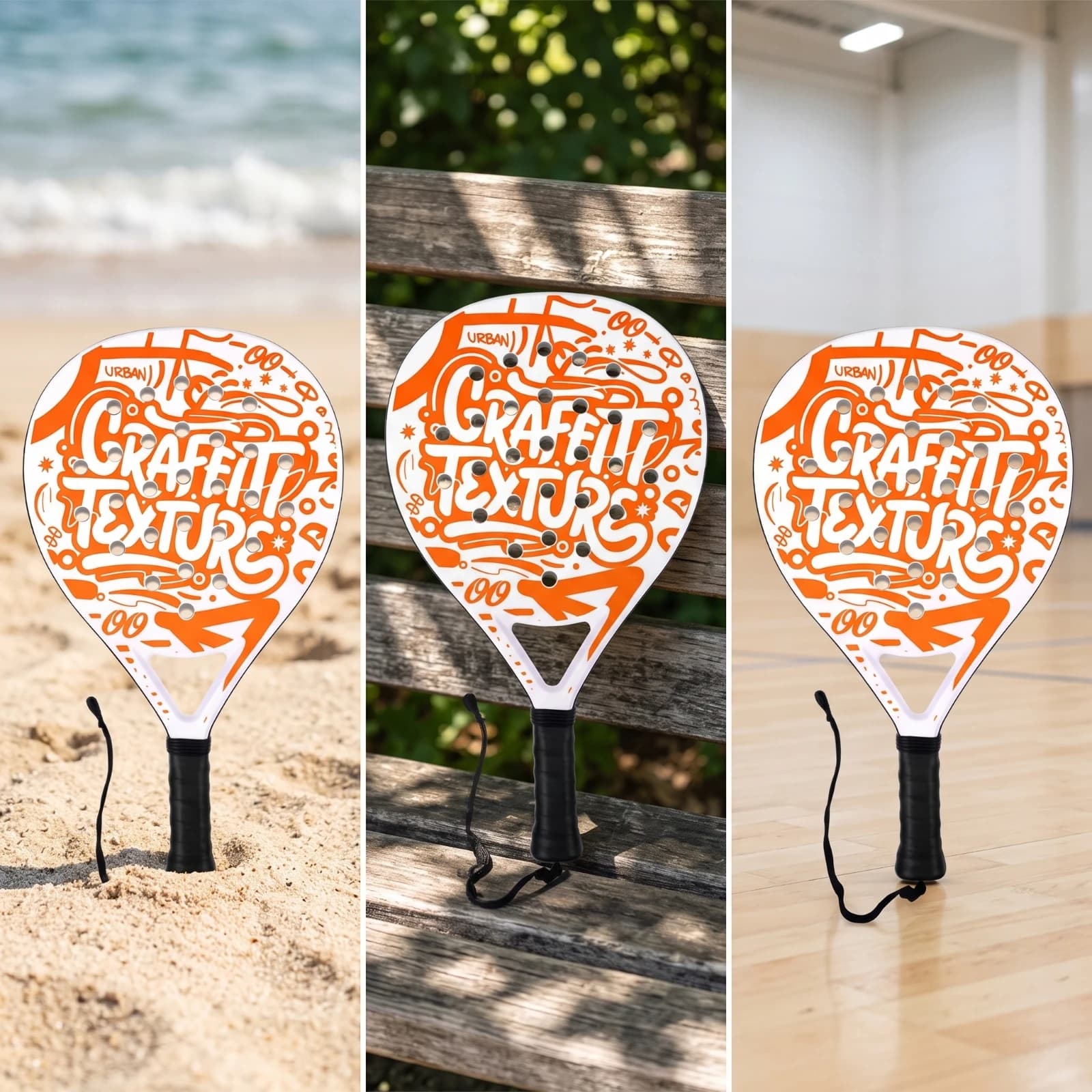 Paddle Tennis Racket with Wrist Strap Wrapped Paddle Tennis Racket Shock-Absorbing Sturdy for Beginners, Outdoor Play, Park