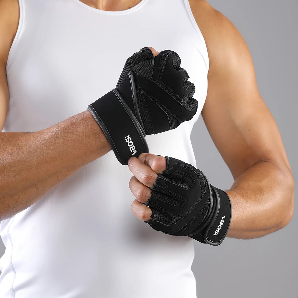 VBOSi Fitness Gloves half finger shock absorbers for men women anti-slip cycling weight lifting handlebars palm protection