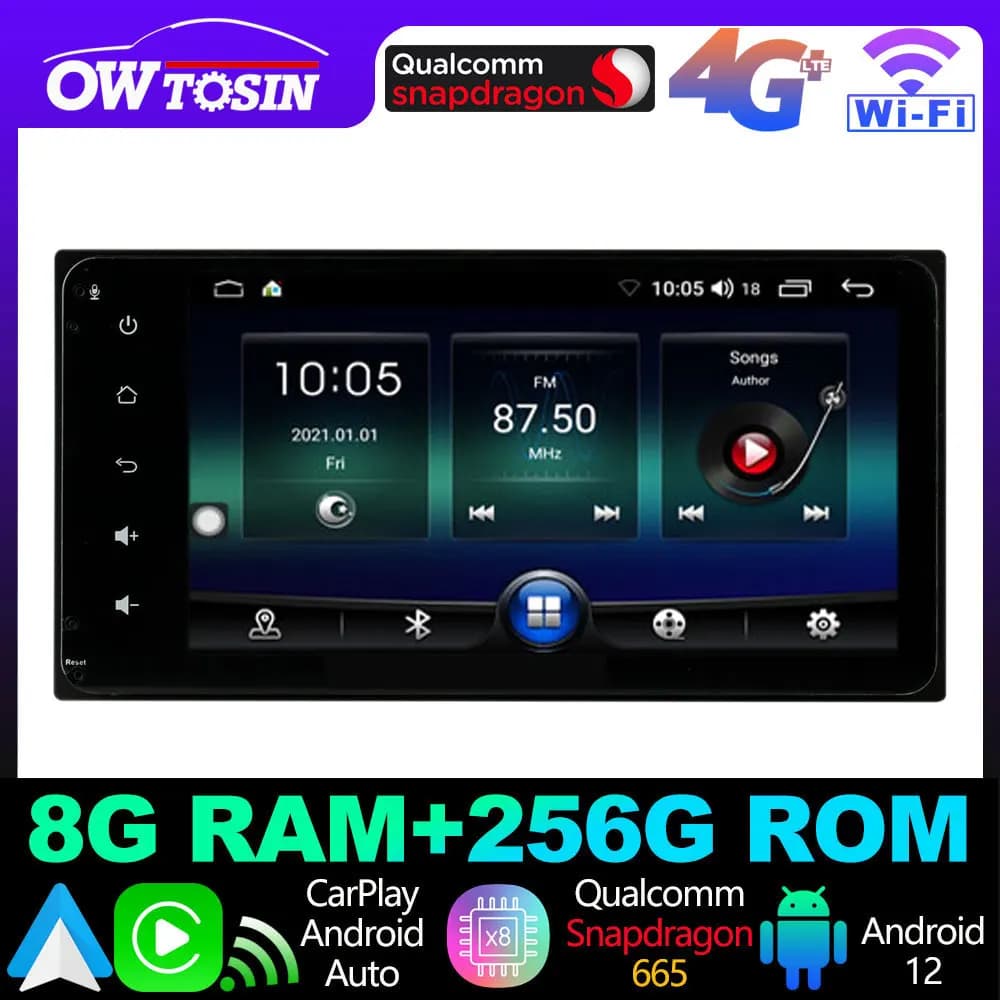 4G SIM WiFi Android 13 12G + 256G Lettore stereo per auto per Toyota RAV4 Prado Corolla Vios Terios Vitz Wireless CarPlay GPS Radio DSP