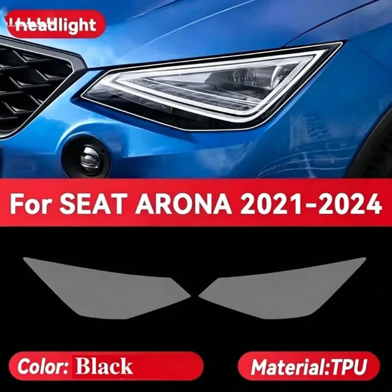 For SEAT ARONA 2021-2024 Car Headlight Protective Cover Film Front Light Transparent TPU Anti-scratch Car Headlamp Sticker