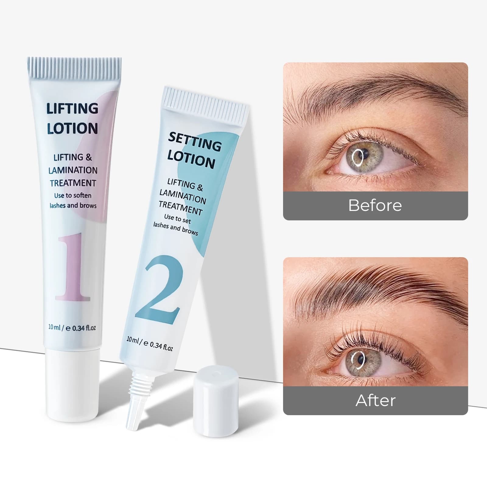 Set per Permanente Ciglia e Sopracciglia Libeauty, Kit per Lifting Ciglia e Sopracciglia, Lozione Nutriente Profonda 10ml, Strumento per Trucco