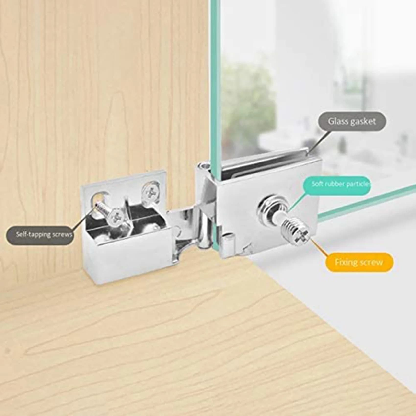Nuovo Set di 16 Cerniere per Porte in Vetro, Cerniere per Vetrine, Cerniere per Cantinette di Vino, Cerniere per Espositori in Vetro