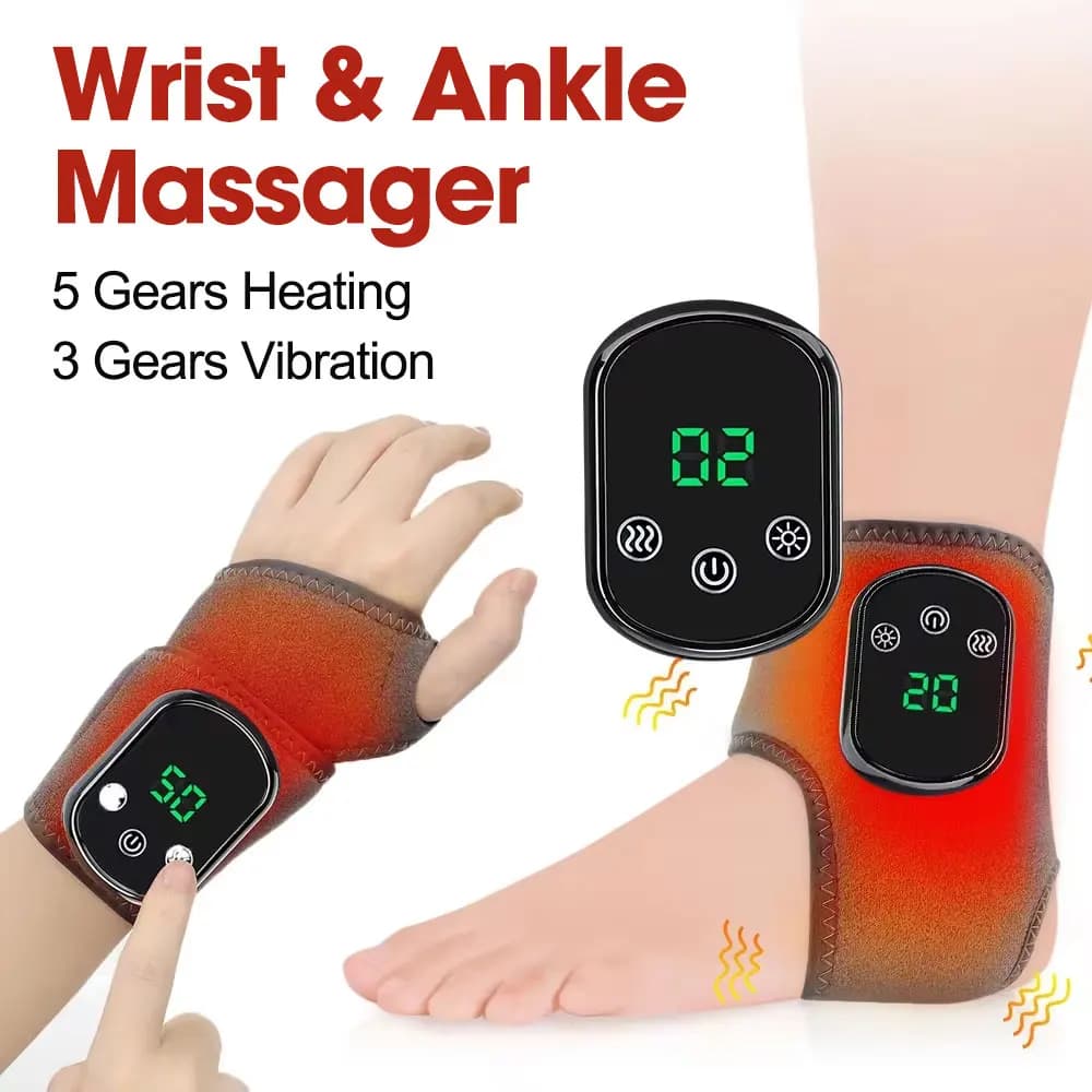 Riscaldamento Fascia da polso Guardia Caviglia Wrap Massaggiatore Vibrazione Dispositivi per massaggio articolare del polso Cintura rilassante Sport Fitness Riscaldamento Brace Pad
