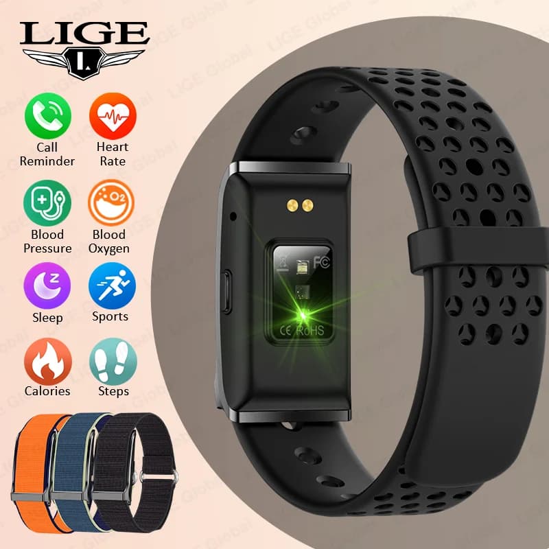 LIGE Nuovo Sport Fitness Smart Band Bracciale Frequenza cardiaca Tracker della pressione arteriosa Pedometro Promemoria chiamate Senza schermo Smartwatch 2025