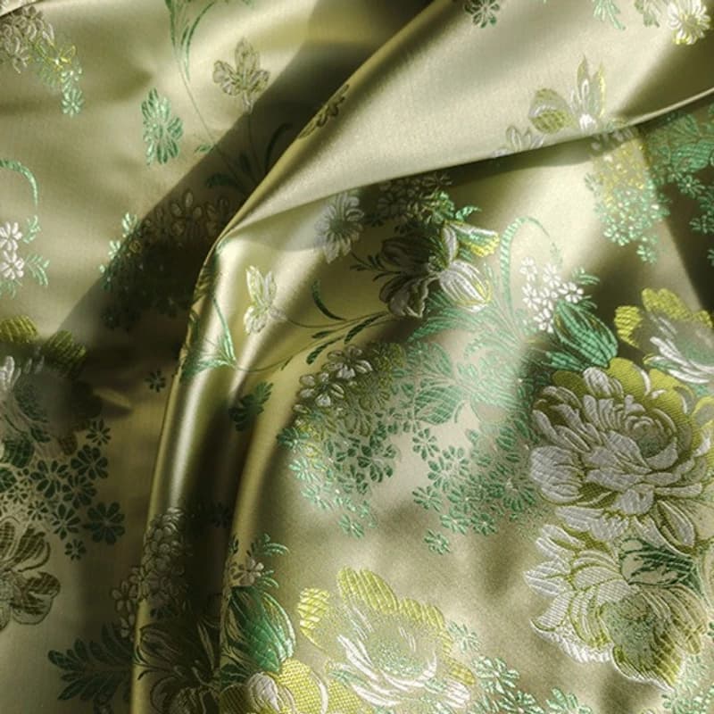 Retro Peony patterned Jacquard Fabric Soft Woven Drapey Woven Fabric for DIY Minguo-style Jackets Pleated Skirts Suits Bags