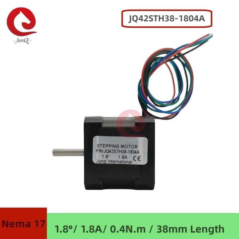 JUNQI Nema17 Motore passo-passo bifase JQ42STH38-1804A Fili a 4 conduttori 0,4 Nm Per stampante 3D