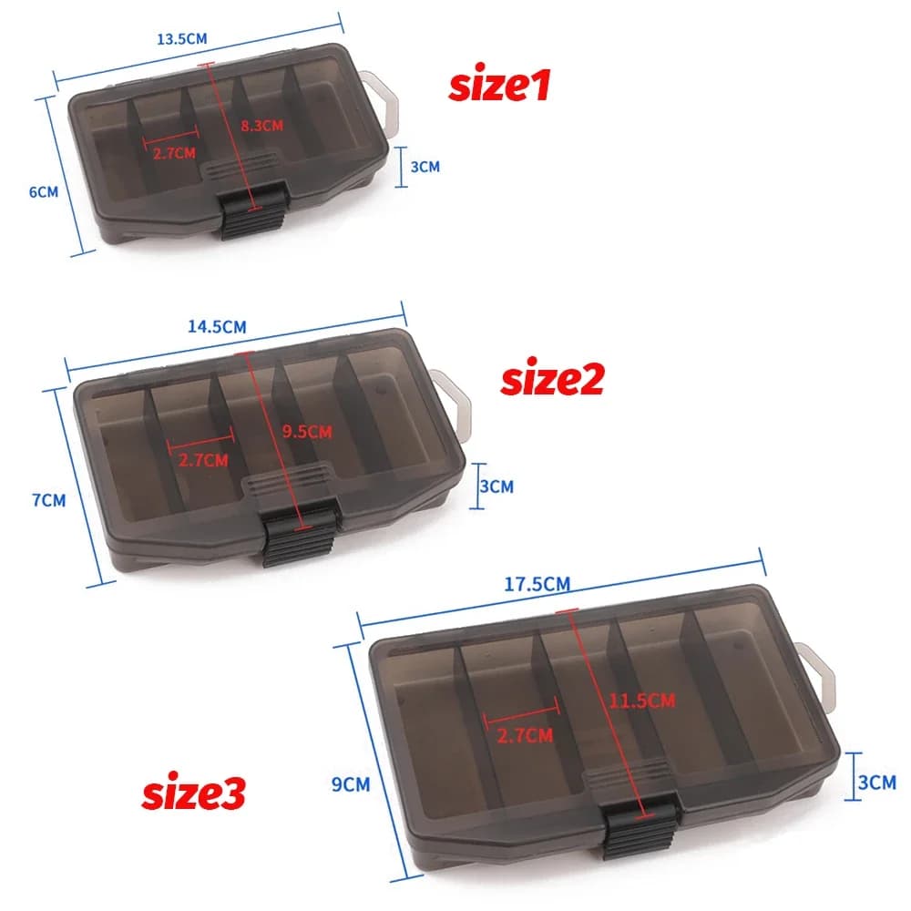 Fishing Tackle Box Portable 5 Compartments Space Container Bait Hook Gear Tool Assessoires Boxes Carp Pesca Holder Case Storage