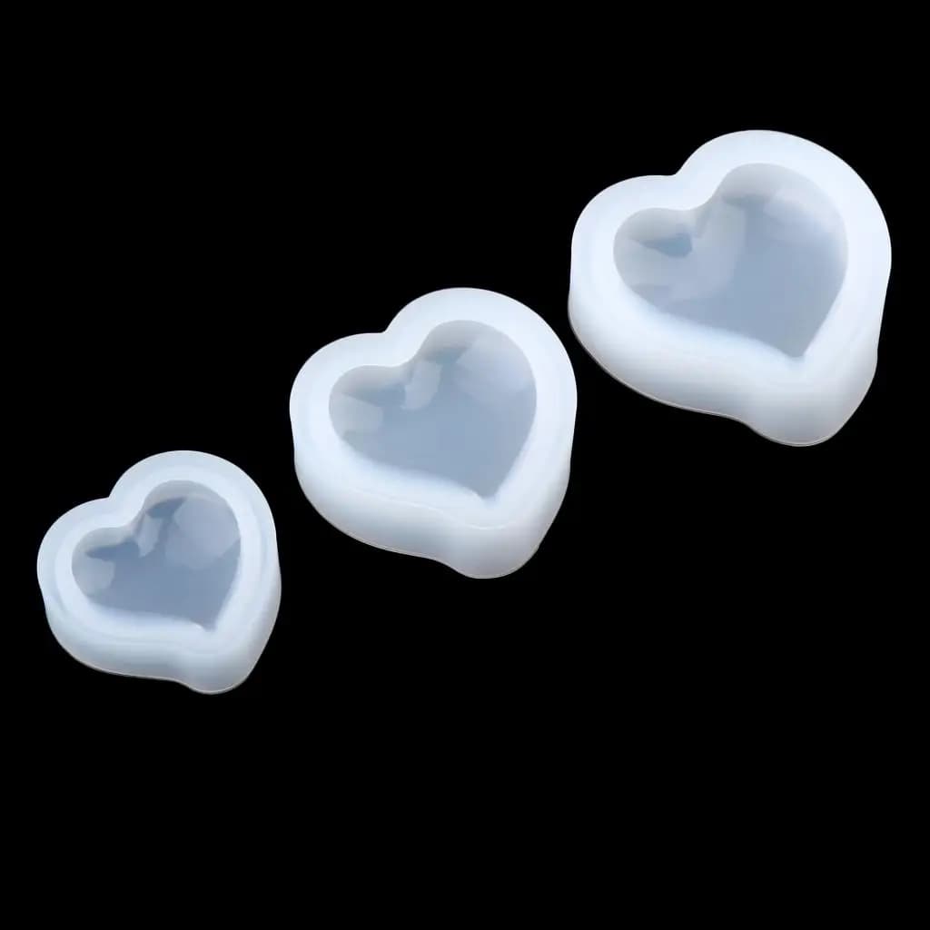 3 pezzi di argilla polimerica a forma di cuore, lavorazione artigianale, resina epossidica per realizzare decorazioni fai da te