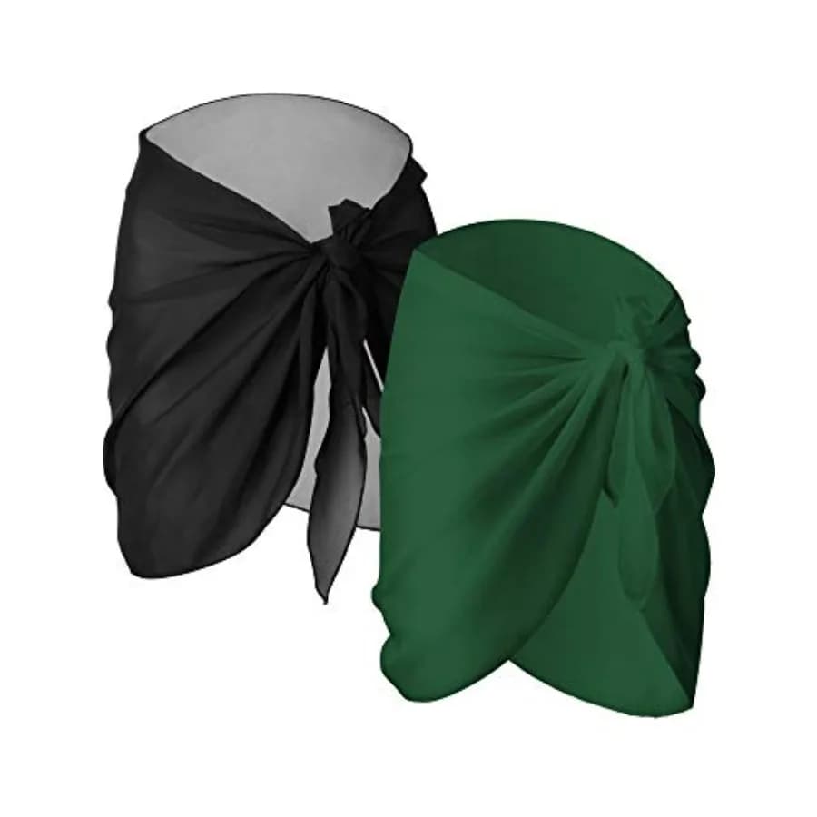 2 Pezzi Copricostume Sarong per Donna, Gonna Copricostume da Spiaggia in Chiffon per Bikini