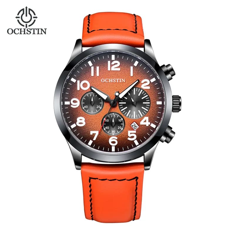 OCHSTIN* nuovissimo orologio da uomo multifunzionale a 6 pin in pelle impermeabile, orologio al quarzo alla moda