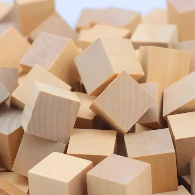 34 blocchi di legno naturale da 3x3 cm, per conteggio matematico, puzzle e decorazioni