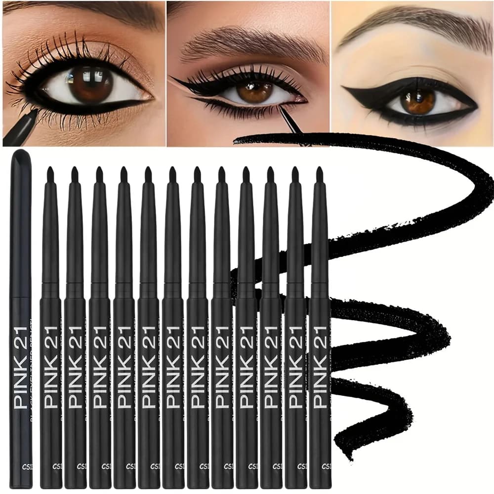 5 Long-Term Black Eyeliner Pens, Smoky Umbrella Pens, Multifunction Eyeliner Pens