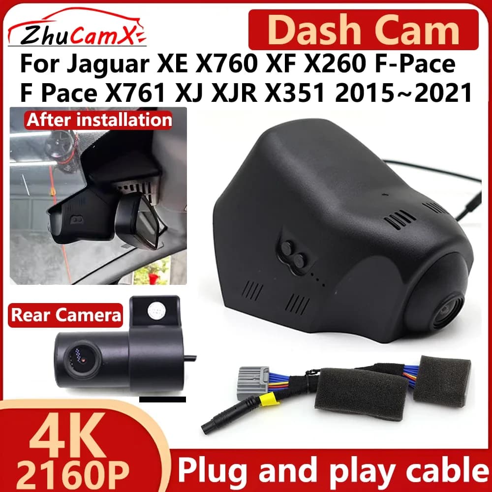 For Jaguar XE X760 XF X260 F-Pace F Pace X761 XJ XJR X351 2015 ~ 2021 OEM 4K 2160P Car DVR Dash Cam Camera Night Vision Recorder
