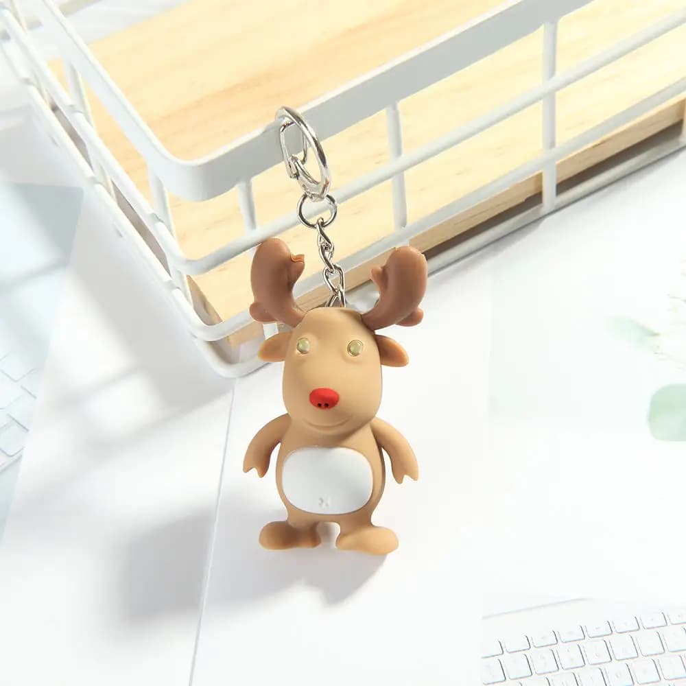 Cute Vocal Christmas Gift Mini Flashlight Key Chain Luminous Key Ring LED Lights