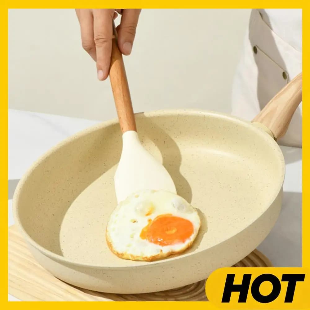 Anti-adhesive pan with lid, PFOA/PFAS/PTFE, Heat Resistant Handle