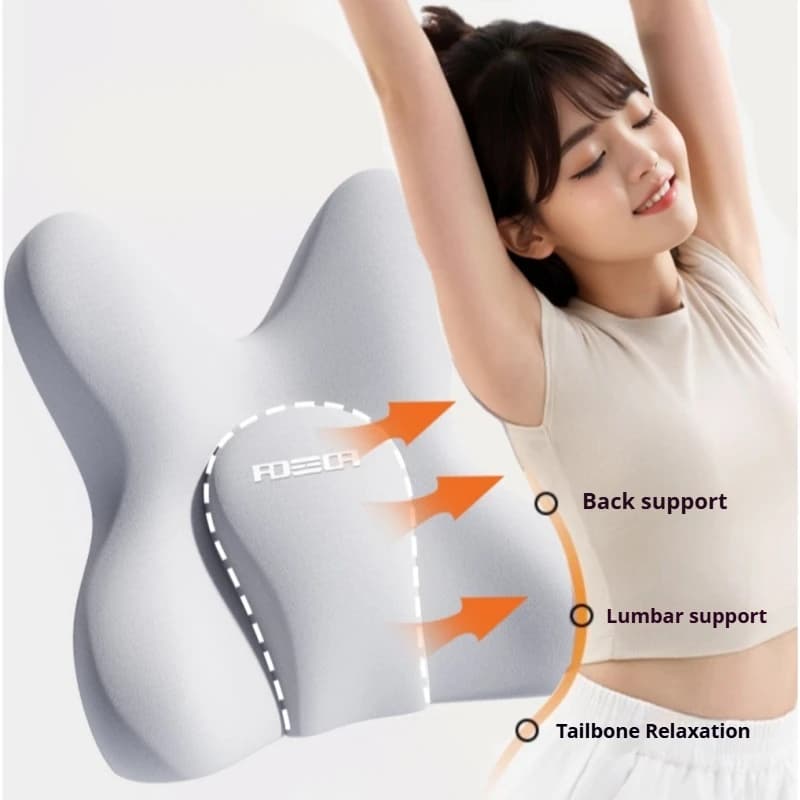 Cuscino Lombare Regolabile con Airbag in Memory Foam per Alleviare il Dolore alla Schiena e Migliorare la Postura per Sedia da Ufficio, Sedile Auto, Casa