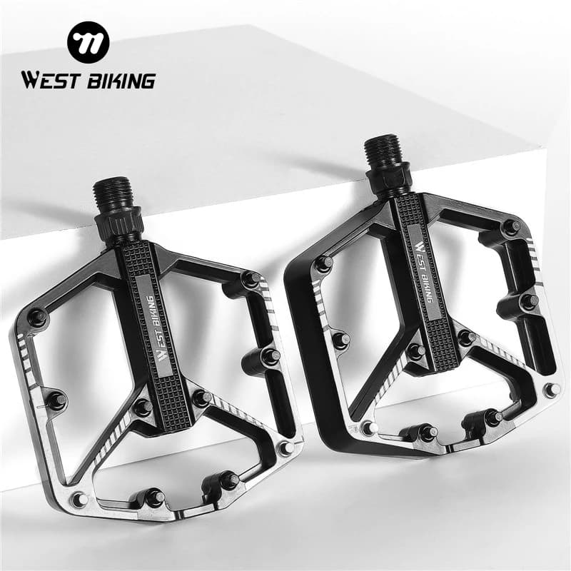 WEST BIKING Bicycle Pedals Bearing DU sealed Pedal anti-slip Mountain Road Bike Cycling Pedal MTB Alloy Bike Accessories