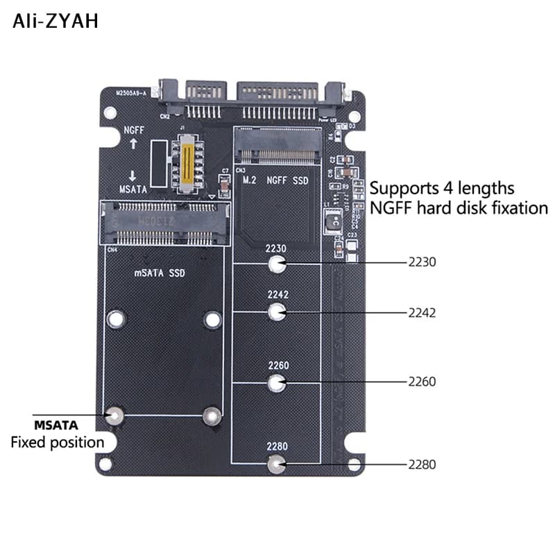 【Ha8】（)1Pc 2026 Nuovo Adattatore Esterno NGFF a SATA 3 per HDD, Scheda Adattatore Protocollo MSATA SSD M.2 SATA per Trasferimento Dati