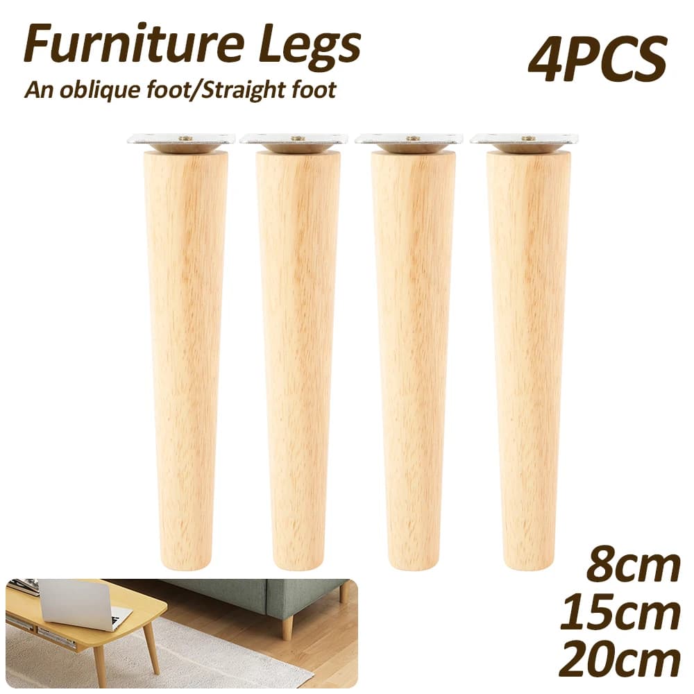 4 pezzi gambe per mobili in legno massello gambe da tavolo oblique/dritte sedia antiscivolo piedi per divani piedini per mobili di ricambio per divano letto