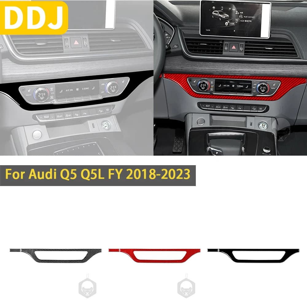 Per Audi Q5 Q5L FY 2018 2019 2020 2021 2022 2023 accessori in fibra di carbonio interni auto pannello CD pannello Trim Sticker