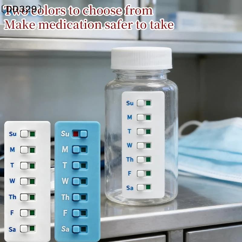 Sistema di promemoria per il monitoraggio dei farmaci riutilizzabile, organizer per pillole da agganciare alle bottiglie di vitamine, monitor per la programmazione dei farmaci〔DD329〕