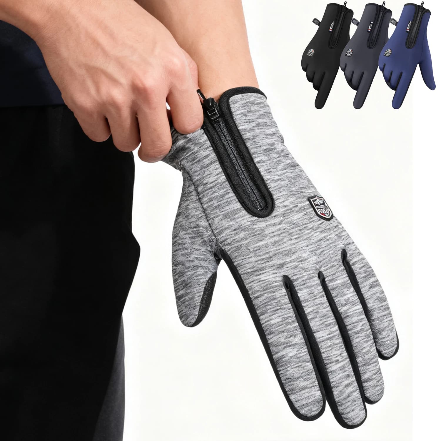 Guanti da ciclismo invernali da esterno Guanti da corsa impermeabili per bicicletta Guanti sportivi da moto per escursionismo Touchscreen Dito intero