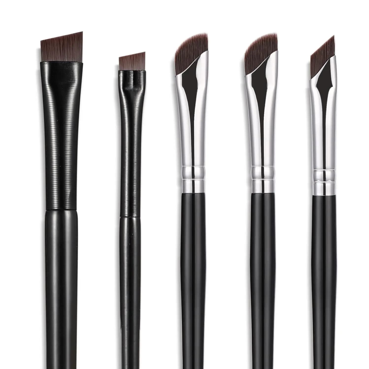 Set di 5 Pennelli per Eyeliner Etercycle per Applicazione Precisa del Trucco - Angolati e Ultra Sottili per Professionisti