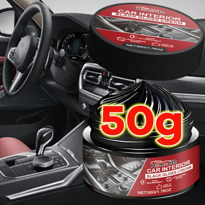 Rivestimento per lucidatura e riparazione auto Restauratore di plastica per auto 50g Nero lucido Interni auto Pelle e pannello Rinnovo Agente di rivestimento in cera