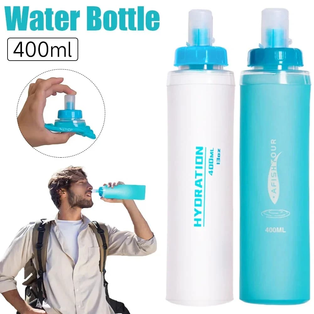 Soft Flask - Shrink As You Drink Soft Water Bottle for Hydration Pack -Folding Water Bottle Ideal for Running,Hiking,Cycling