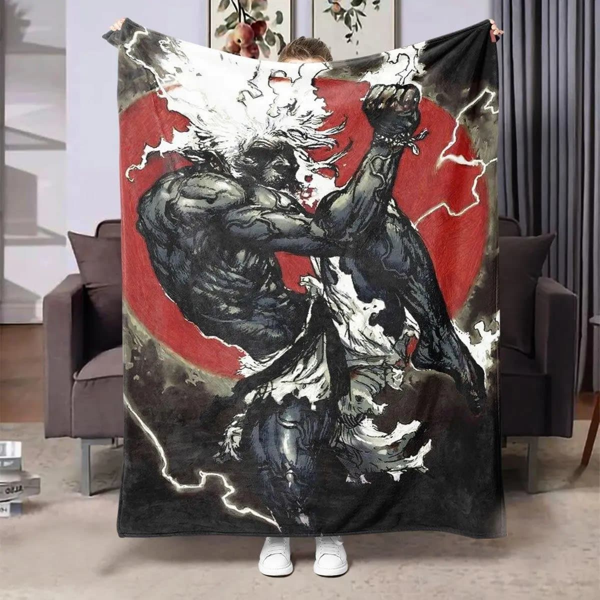 Anime Ninja Warrior Flannel printed blanket suitable for all seasons suitable for living room office sofa and travel 180x250CM