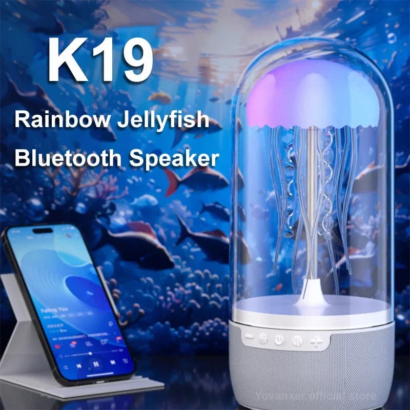 K19 Lampada medusa colorata portatile creativa Altoparlante Bluetooth HiFi Stereo 3D Surround Subwoofer Sistema audio Home Theater