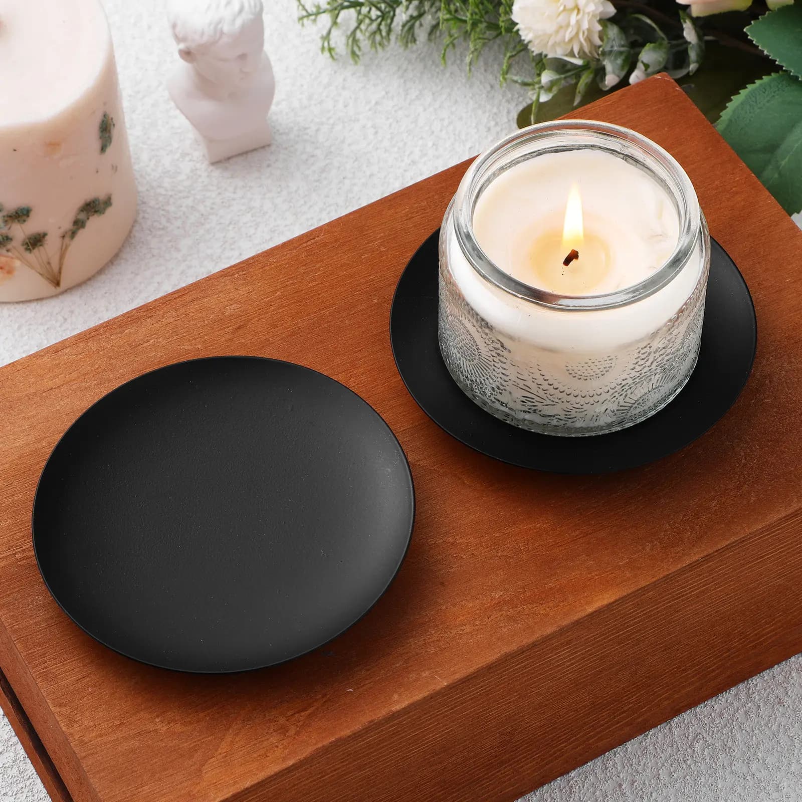 Set di 4 Supporti in Ferro per Candele Tealight, Design Minimalista per Arredamento Casa, Soggiorno e Caffetteria