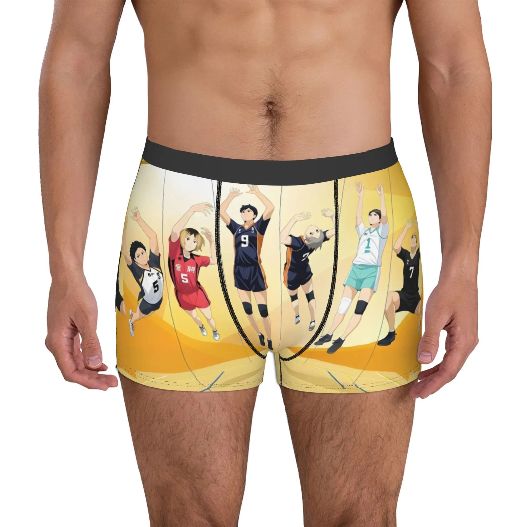 Haikyuu Karasuno Underwear Male Print Nekoma Aoba Johsai Inarizaki Boxer Briefs Shorts Panties Soft Underpants