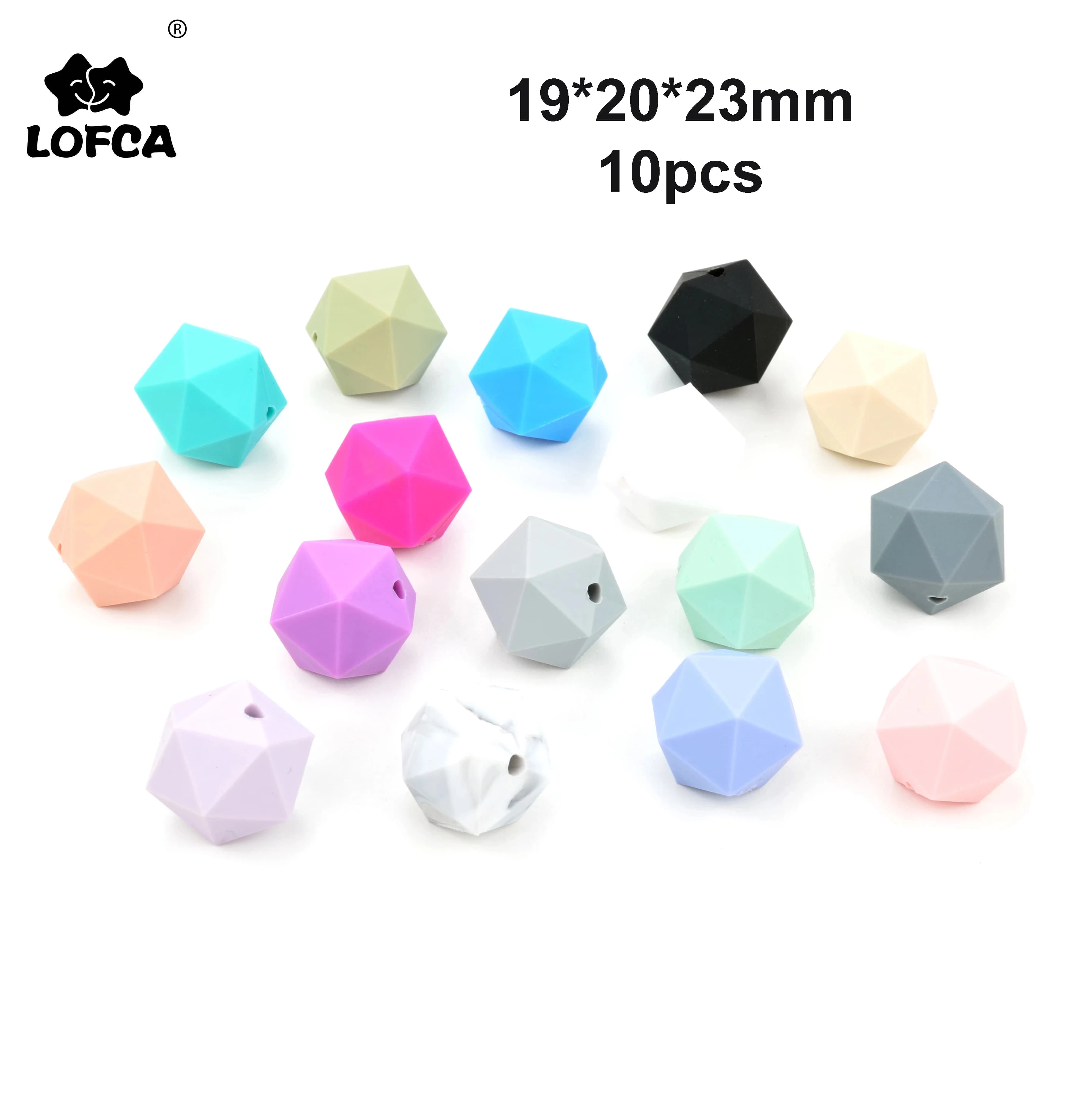 LOFCA 10pcs Icosaedro Teethers Perle di Silicone BPA-Free Food Grade Silicone Dentizione Perline Per Il Bambino Dentizione Giocattoli Regalo che fanno