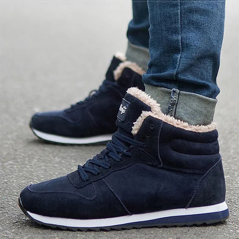 Stivali da uomo scarpe invernali da trekking per stivali invernali da uomo scarpe Casual in pelliccia calda stivaletti da uomo Sneakers invernali scarpe Casual calde
