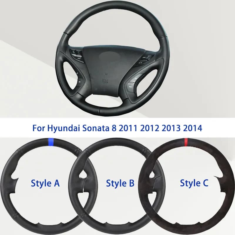 Synthetic Leather Cover Microfiber Black OEM for Hyundai Sonata 8 2011 2012 2013 2014, Soft Appeal Automotive