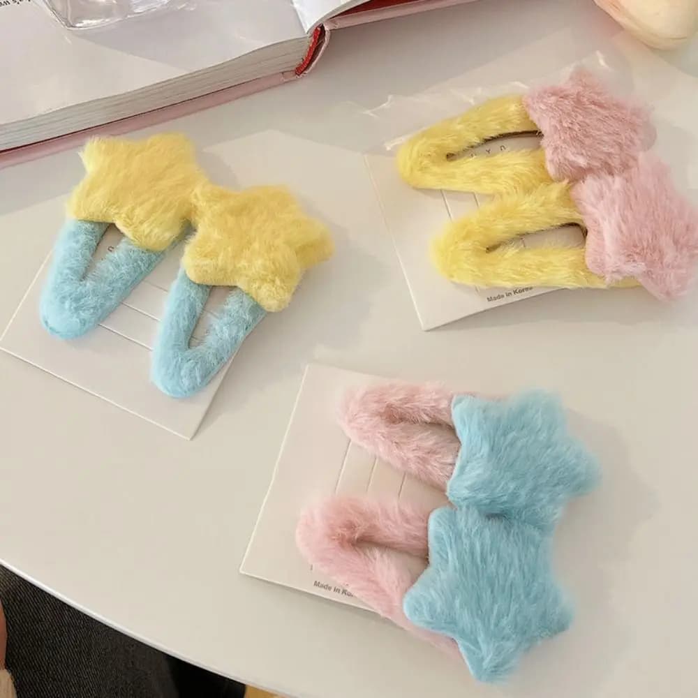 Korean Style Minimalist Style Star Hair Clip Hair Accessories Ornament BB Hairpins Headdress Sweet Fluffy Barrettes Photograh