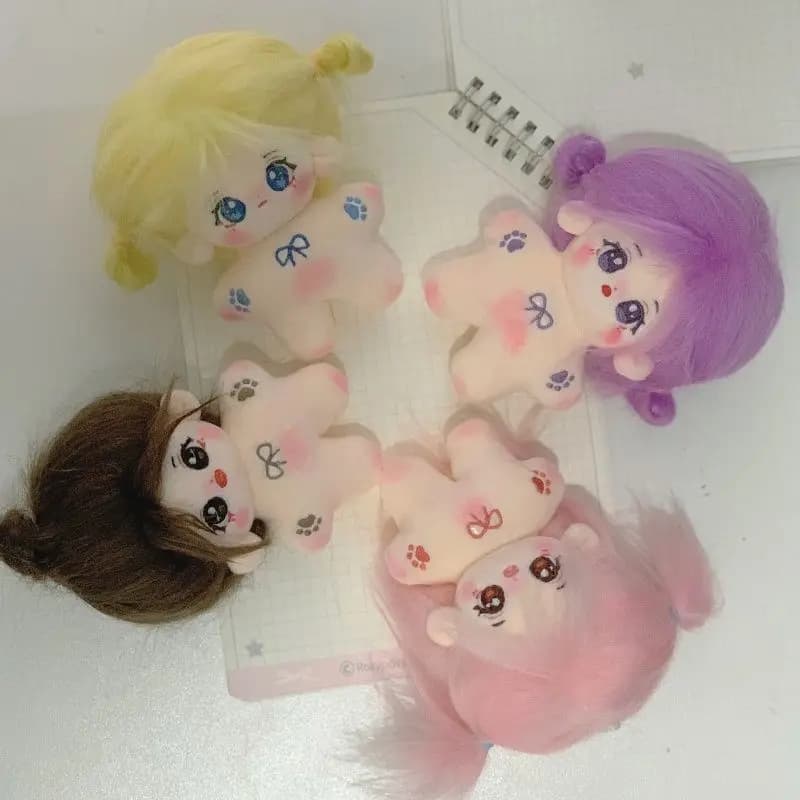 Simpatico pupazzo in cotone da 10 cm con capelli soffici - serie regalo a forma di stella