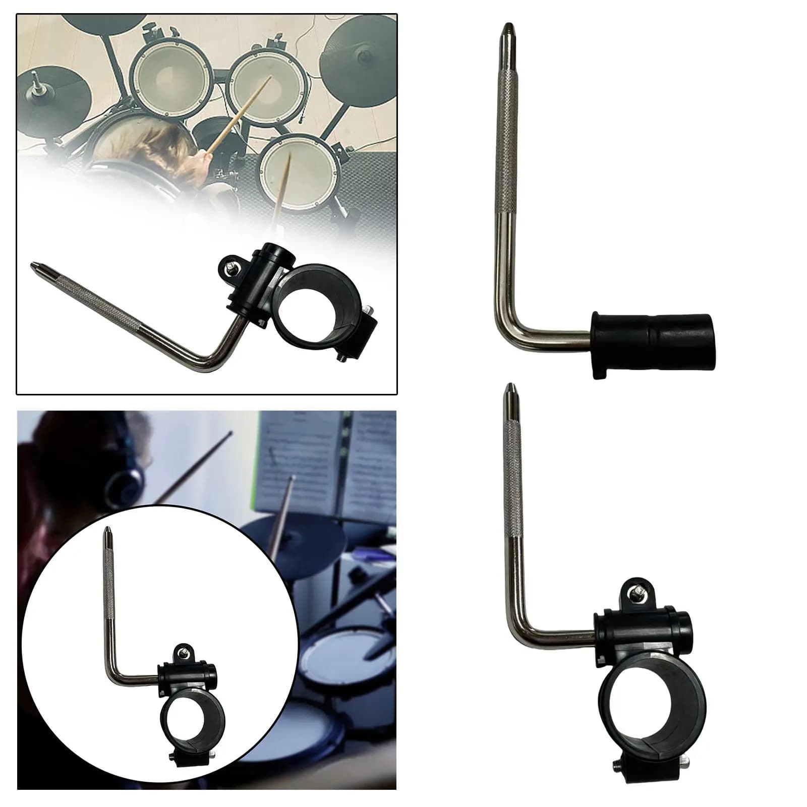 Braccio di montaggio in metallo per batteria elettronica Sostituzioni di batteria con asta a L Supporto per strumenti a percussione per la pratica domestica