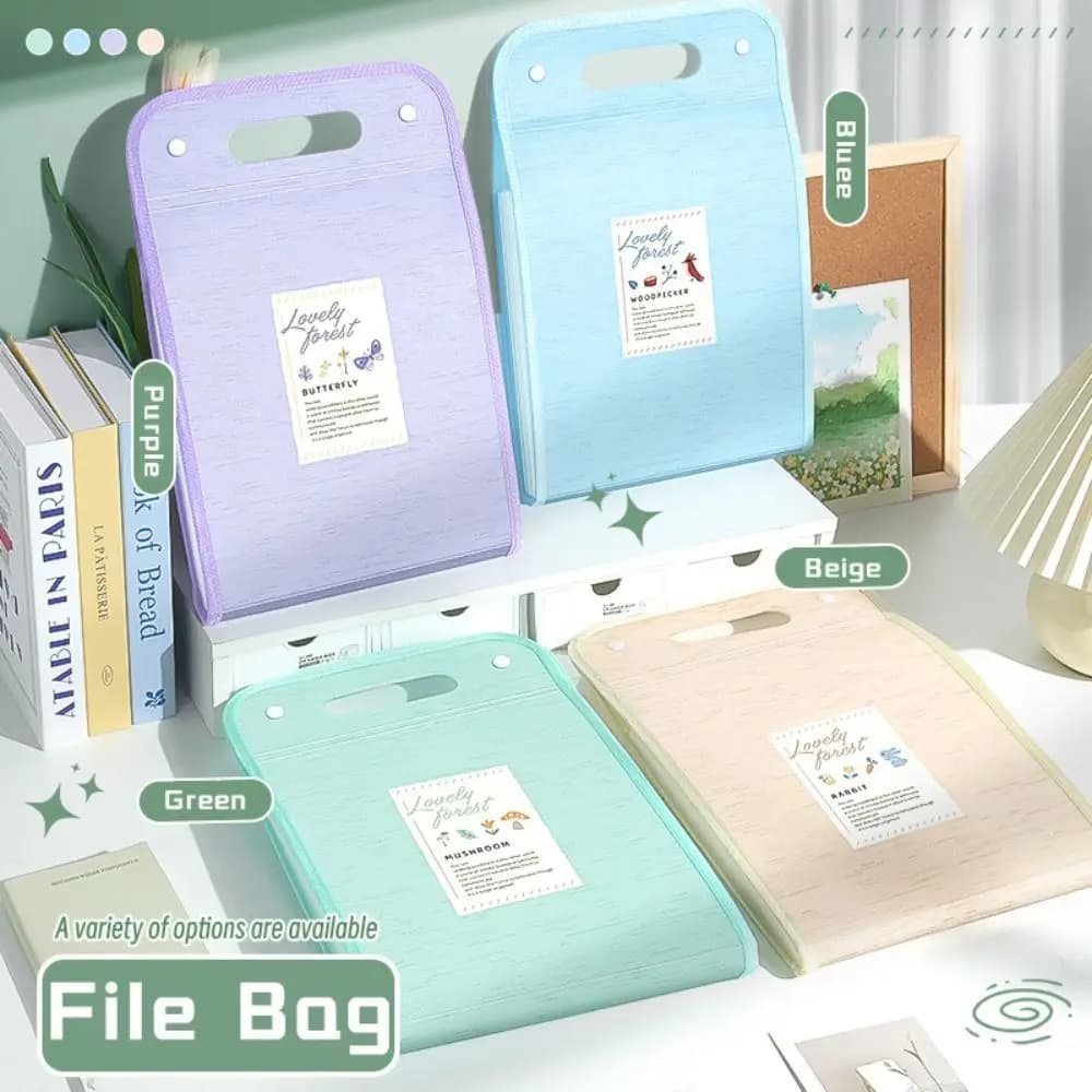 Simple A4 File Bag 13-Layer Handheld A4 File Folder Classification Large Capacity Data Bag for School Office