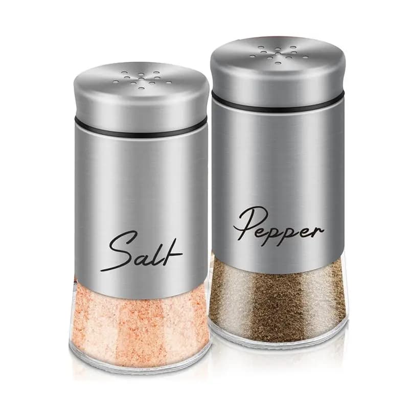 Set di saliera e pepiera AEE2 con coperchio in acciaio inossidabile per gadget da cucina, dispenser per spezie da cucina