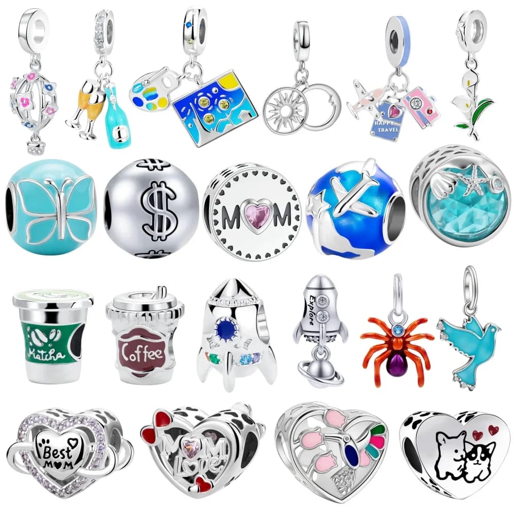 2026 New Original 925 Sterling Silver beads pendant Airplane Heart Original Design DIY Bracelet women girl jewelry Surprise gift